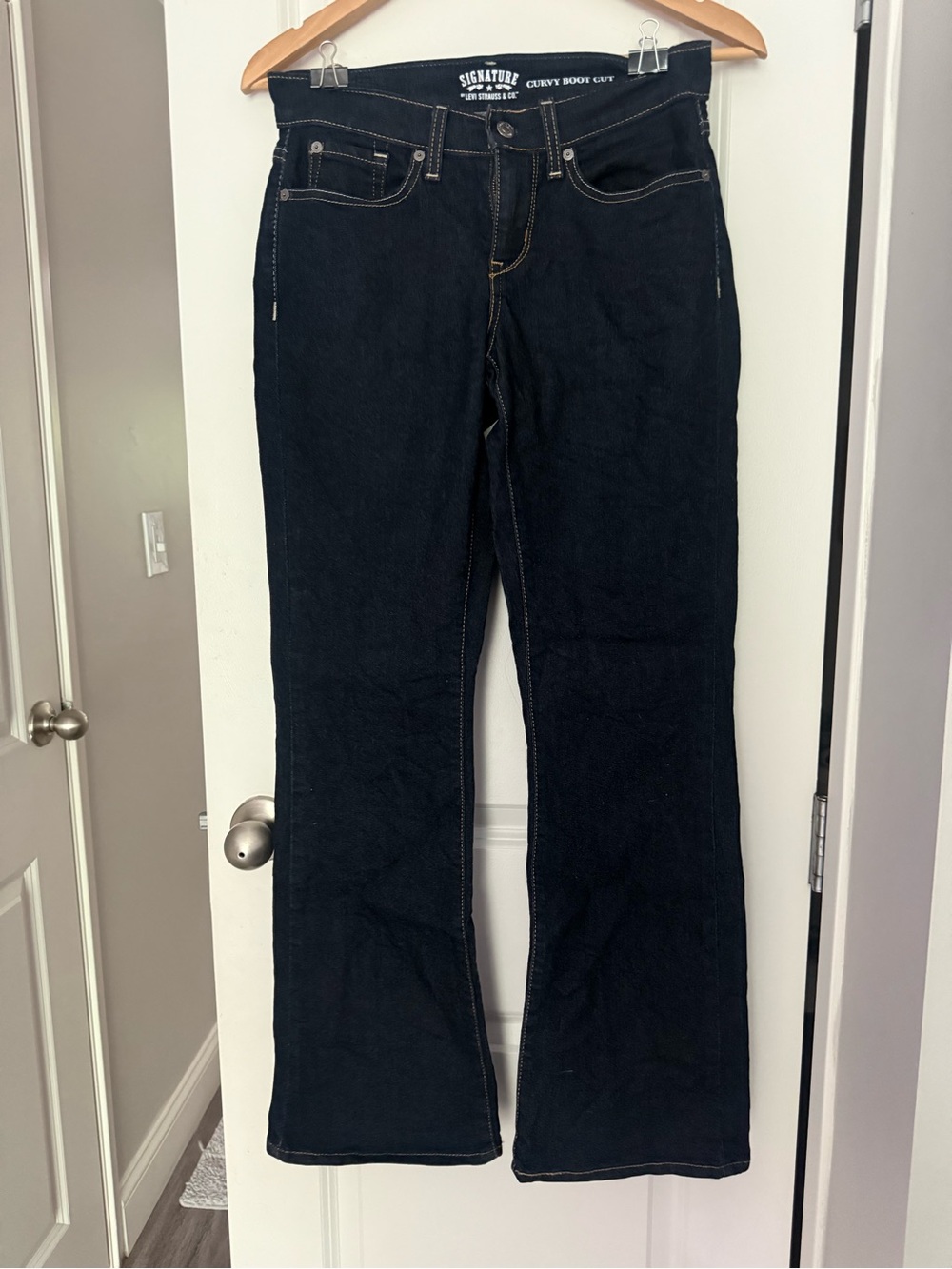 Signature by Levi Strauss Dark Blue Bootcut Jeans